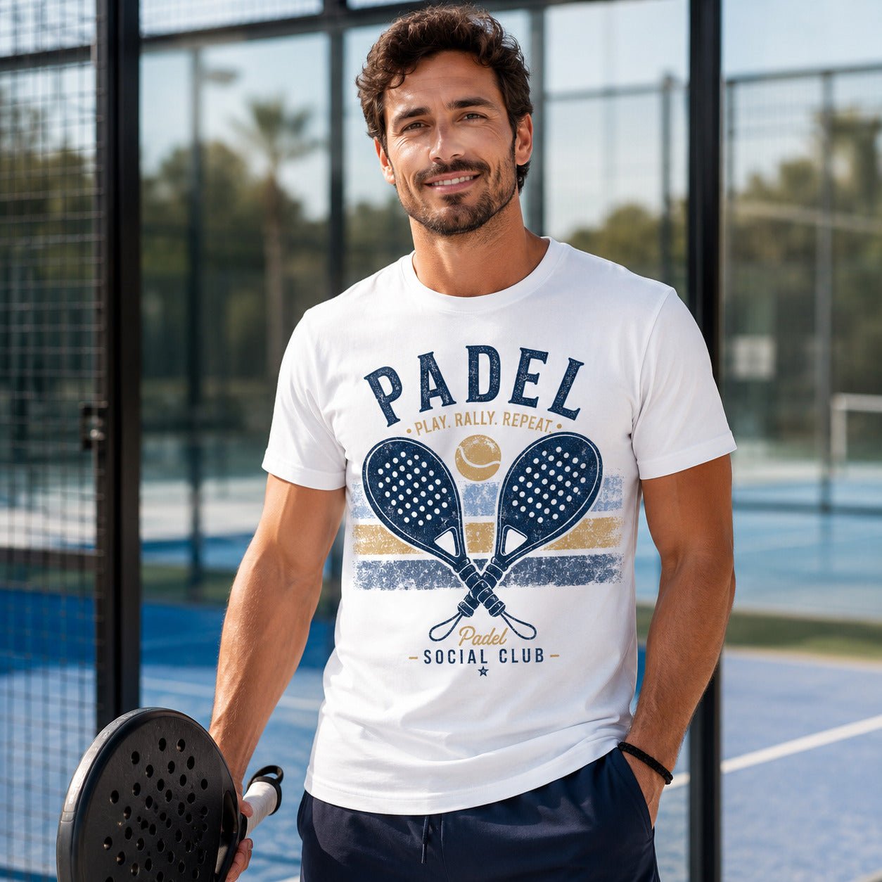 Padel T-Shirt, Vintage Social Club Player Gift Tee