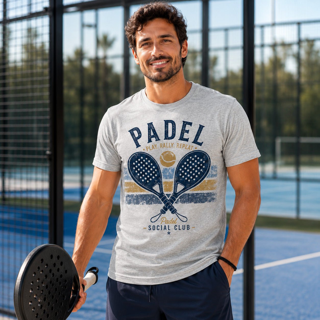 Padel T-Shirt, Vintage Social Club Player Gift Tee