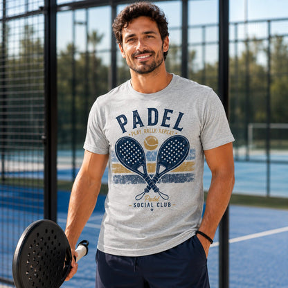 Padel T-Shirt, Vintage Social Club Player Gift Tee