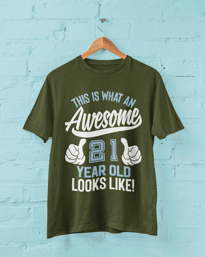 Personalised 21st Birthday T-Shirt This Is What an Awesome 21 With NAME ON BACK Gift