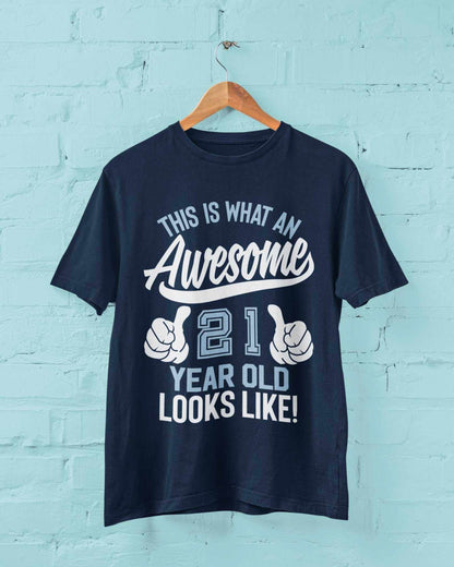 Personalised 21st Birthday T-Shirt This Is What an Awesome 21 With NAME ON BACK Gift