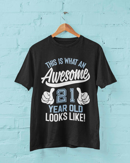 Personalised 21st Birthday T-Shirt This Is What an Awesome 21 With NAME ON BACK Gift