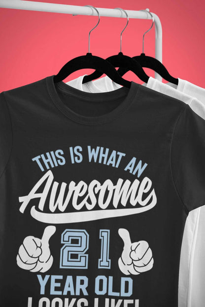 Personalised 21st Birthday T-Shirt This Is What an Awesome 21 With NAME ON BACK Gift