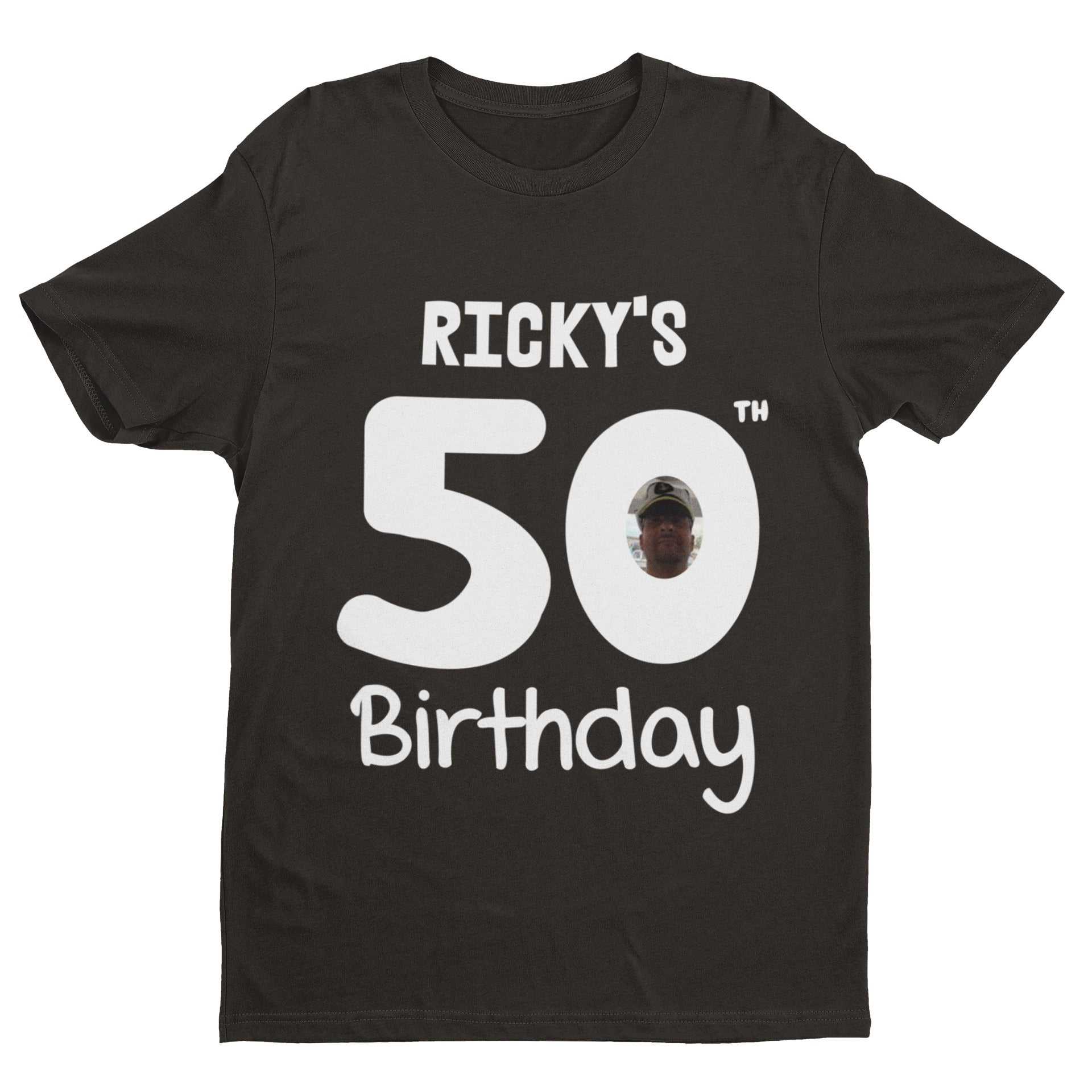 Personalised 50th Birthday T-Shirt - Custom Name & Photo Gift For Fiftieth T-Shirt