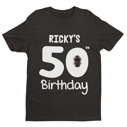 Personalised 50th Birthday T-Shirt - Custom Name & Photo Gift For Fiftieth T-Shirt