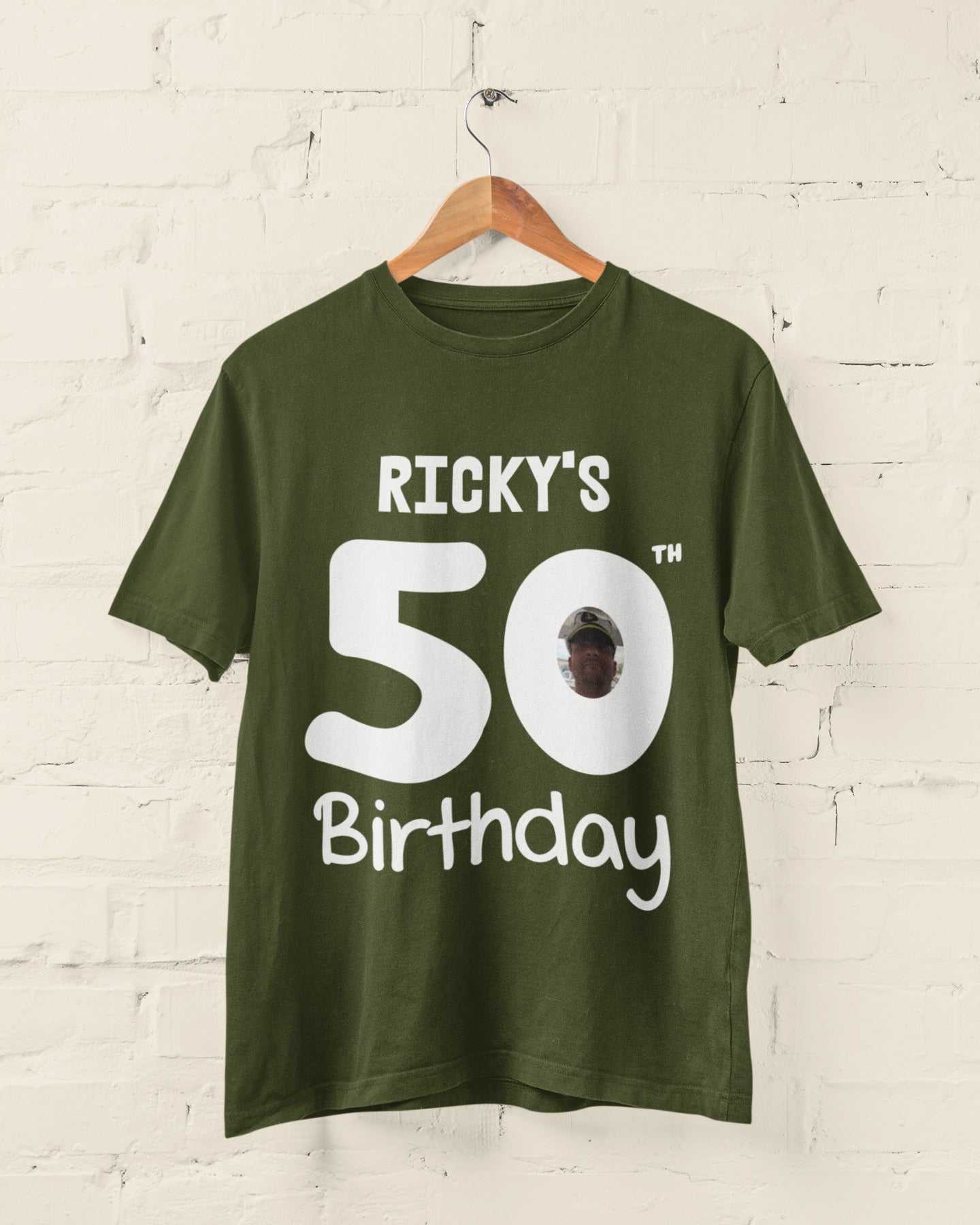 Personalised 50th Birthday T-Shirt - Custom Name & Photo Gift For Fiftieth T-Shirt