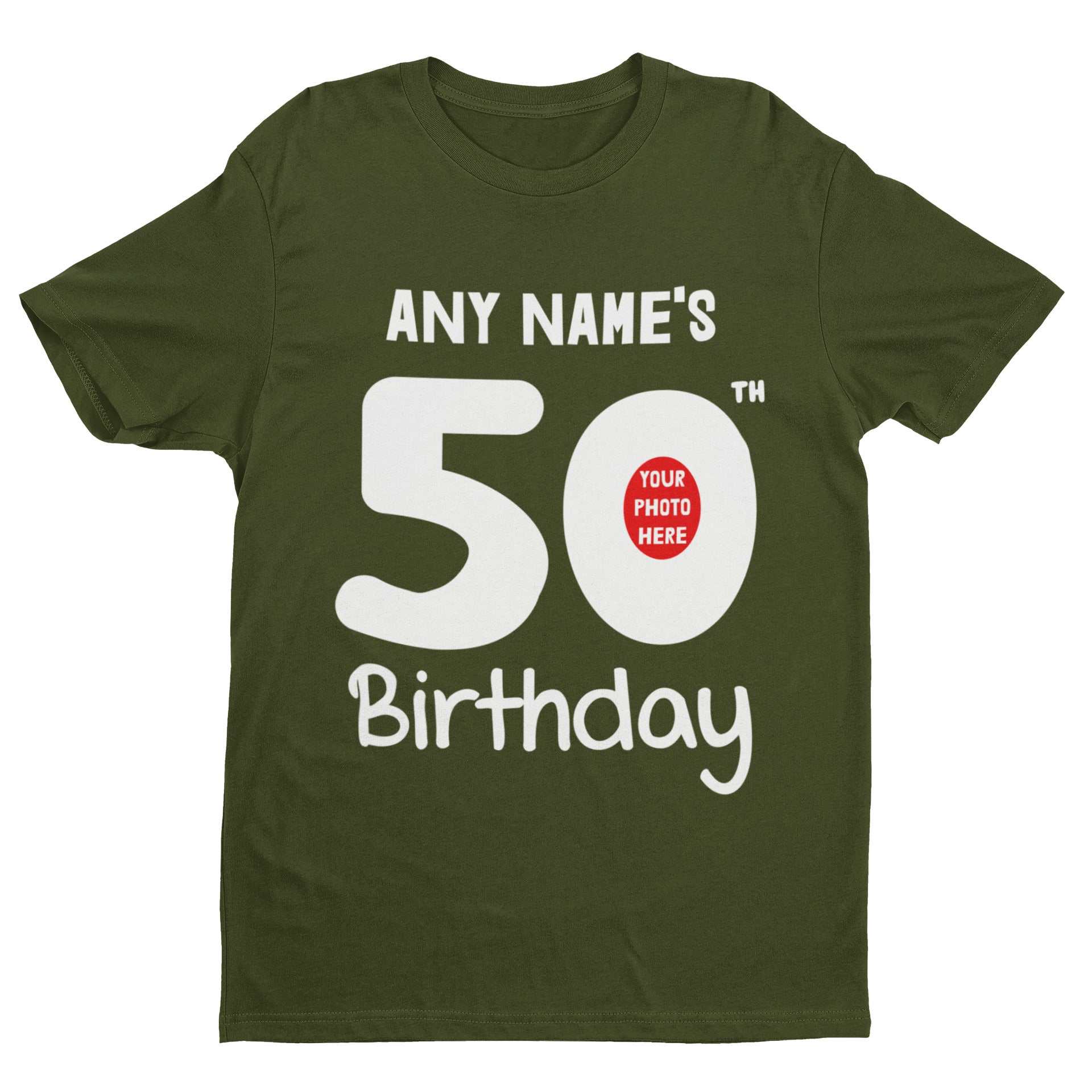 Personalised 50th Birthday T-Shirt - Custom Name & Photo Gift For Fiftieth T-Shirt