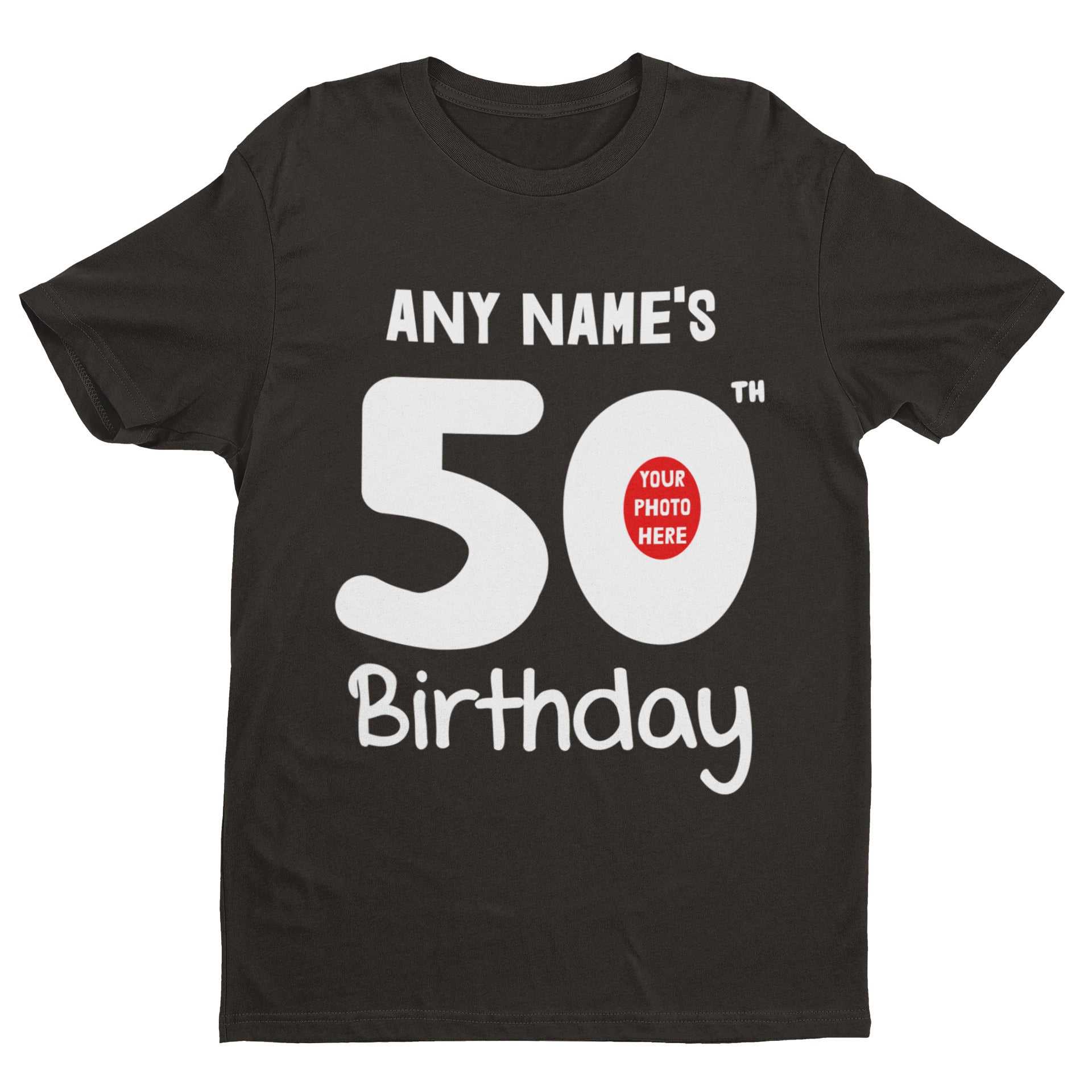 Personalised 50th Birthday T-Shirt - Custom Name & Photo Gift For Fiftieth T-Shirt