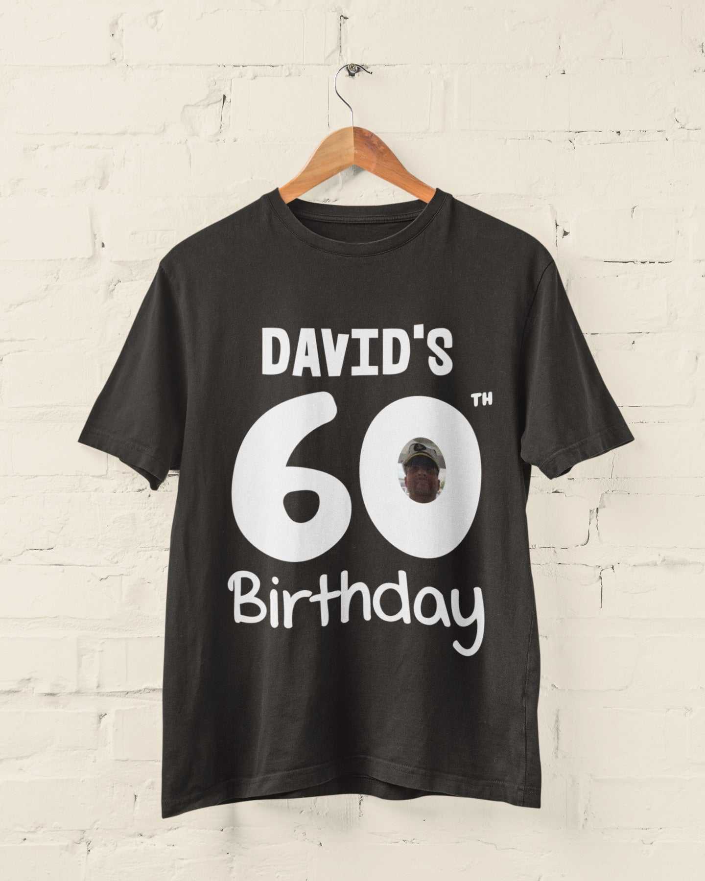 Personalised 60th Birthday T-Shirt Custom Name & Photo Gift For Party T-Shirt