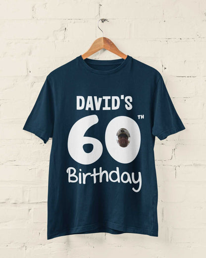 Personalised 60th Birthday T-Shirt Custom Name & Photo Gift For Party T-Shirt