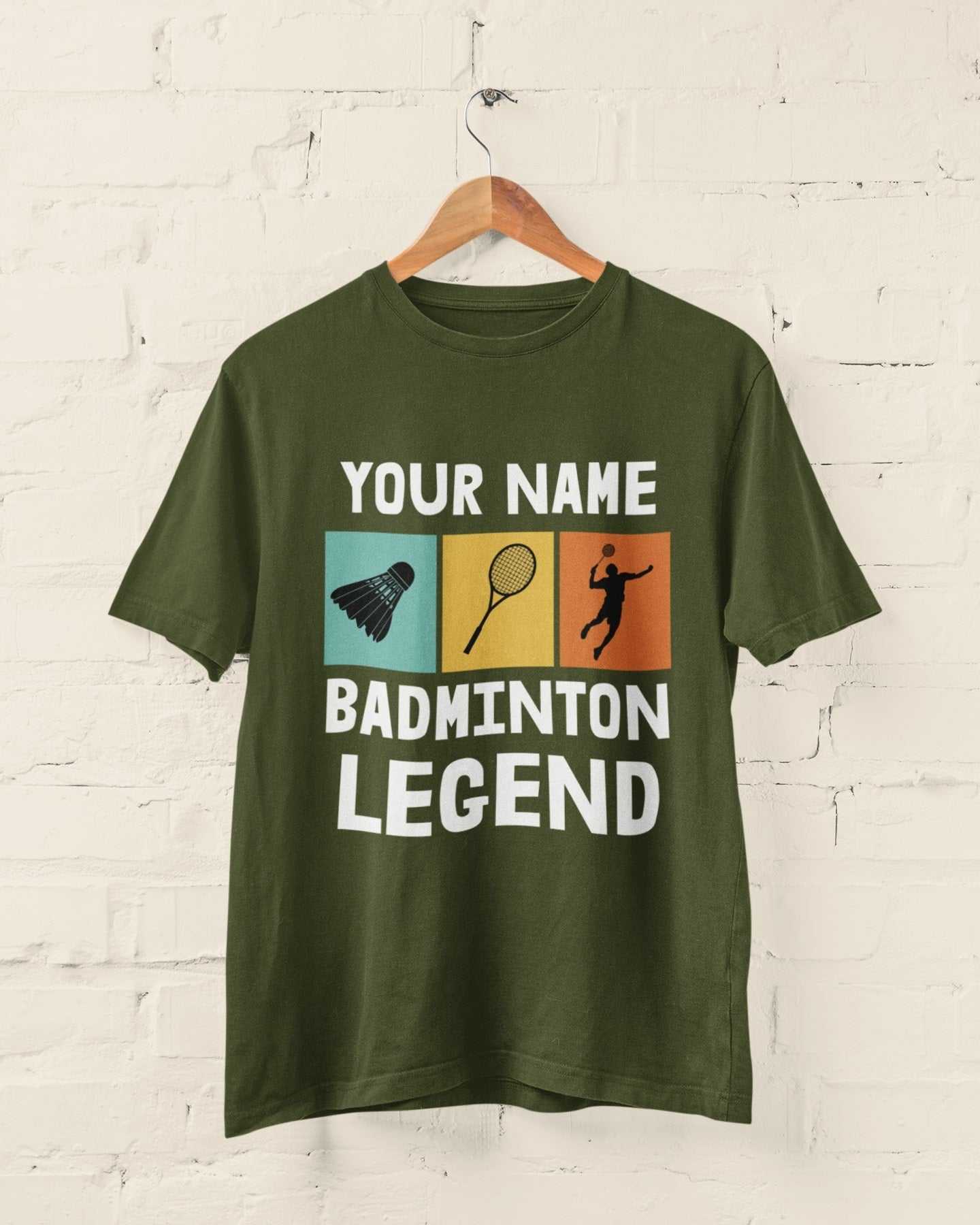 Personalised 'Any Name Badminton Legend' T-Shirt Gift For Player or Fan T-Shirt