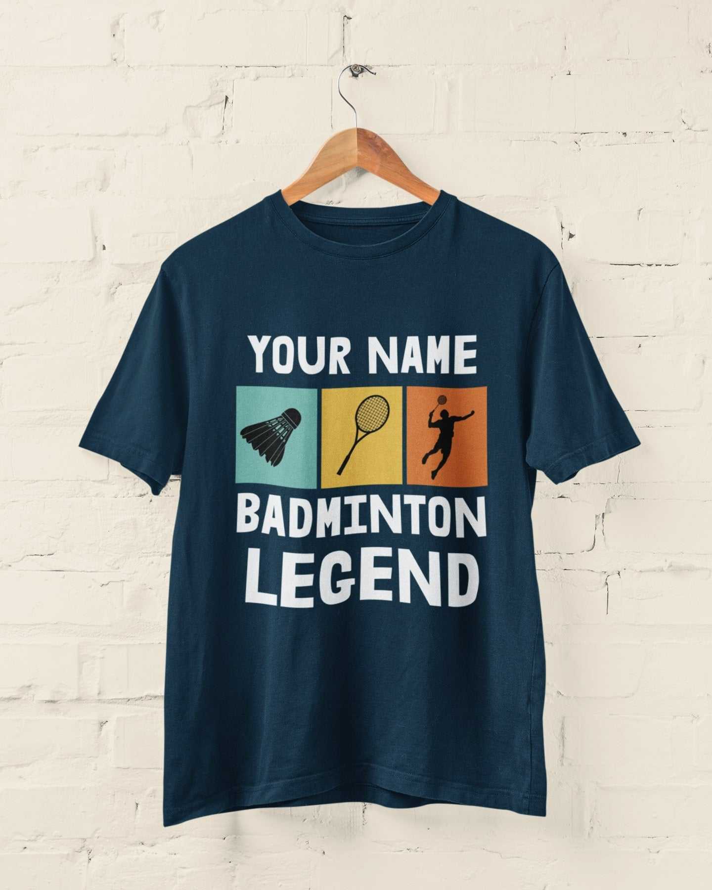 Personalised 'Any Name Badminton Legend' T-Shirt Gift For Player or Fan T-Shirt
