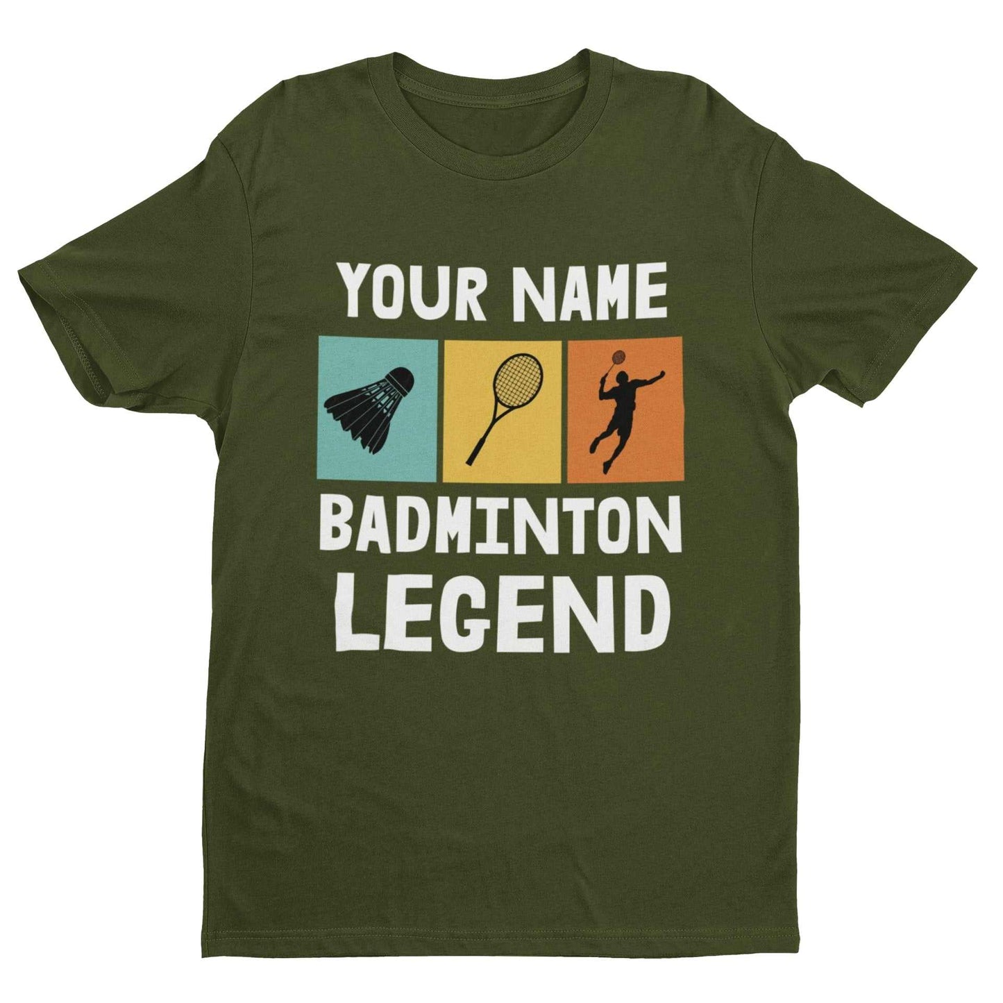 Personalised 'Any Name Badminton Legend' T-Shirt Gift For Player or Fan T-Shirt