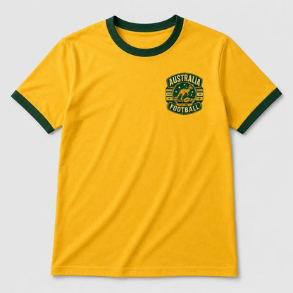 Personalised Australia Country Ringer T-Shirt – Custom Name & Number Back Print