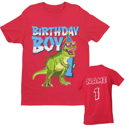 Personalised Baby Boys Cute 1st Birthday Dinosaur T-Shirt Name / Age On Back T-Shirt Gift