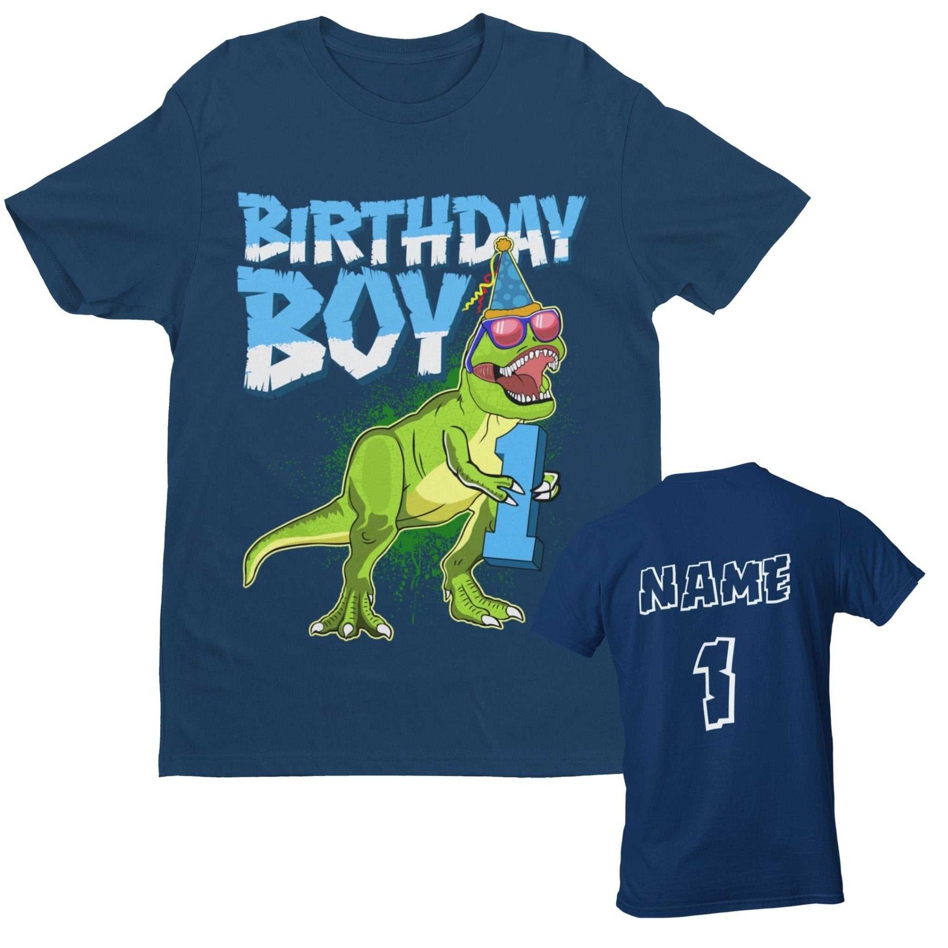 Personalised Baby Boys Cute 1st Birthday Dinosaur T-Shirt Name / Age On Back T-Shirt Gift