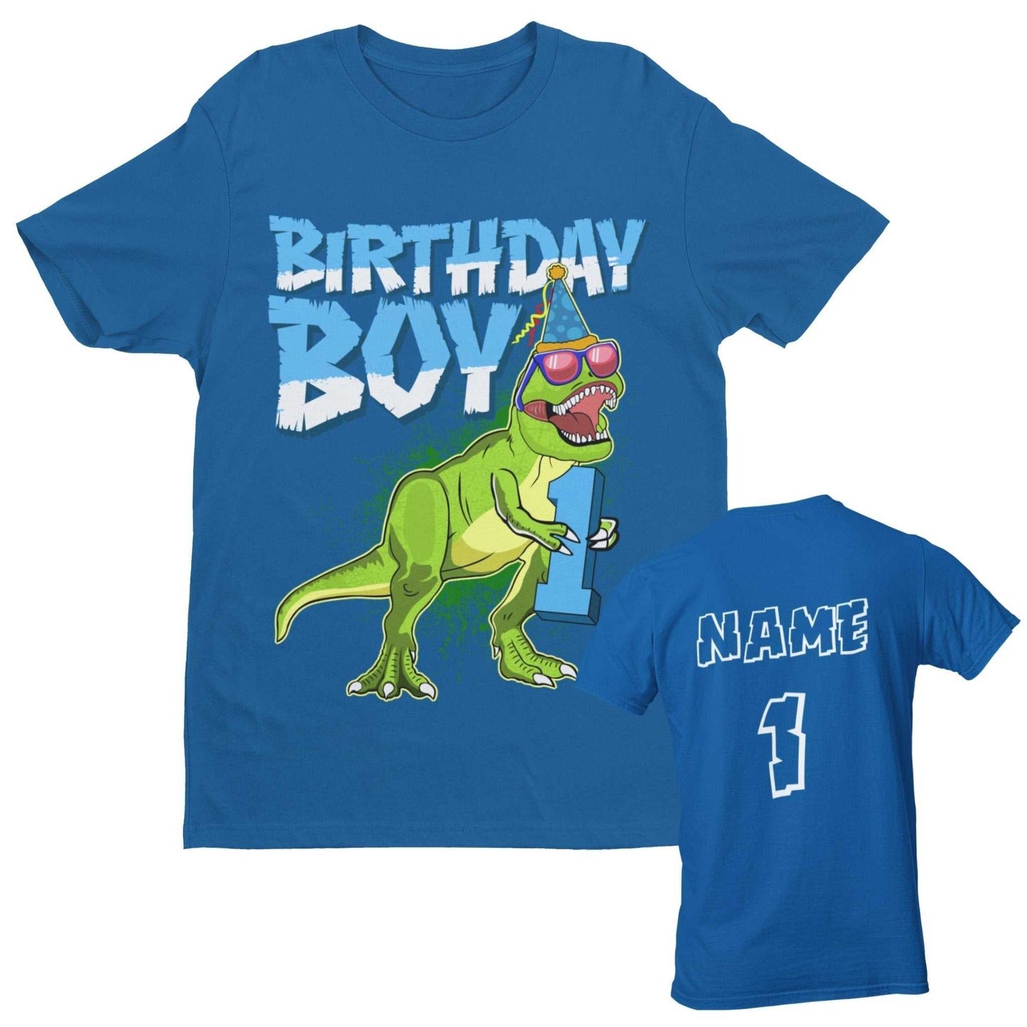 Personalised Baby Boys Cute 1st Birthday Dinosaur T-Shirt Name / Age On Back T-Shirt Gift