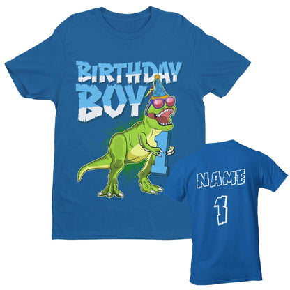 Personalised Baby Boys Cute 1st Birthday Dinosaur T-Shirt Name / Age On Back T-Shirt Gift