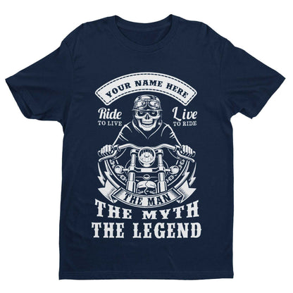 Personalised BIKER T-Shirt YOUR NAME TEXT The Man The Myth The Legend Gift T-Shirt