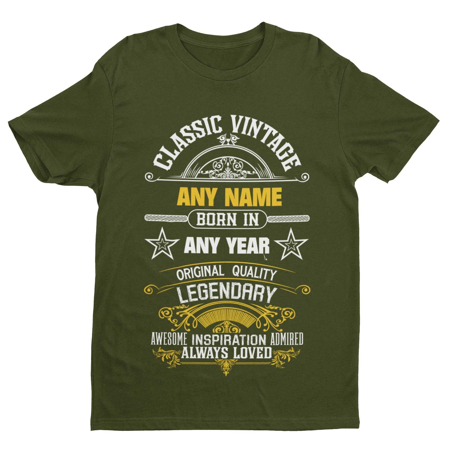 Personalised Birthday T-Shirt Any Name - Any Year For Any Birthday Vintage T-Shirt Gift