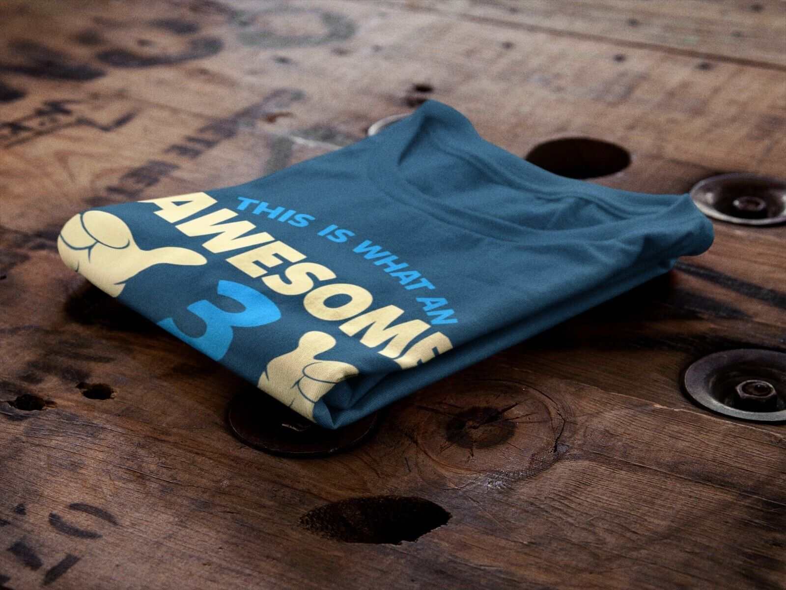 Personalised Boys 3rd Birthday T-Shirt Awesome 3 Year Old NAME AND AGE ON BACK T-Shirt Gift