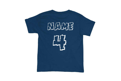 Personalised Boys 4th Birthday Dinosaur T-Shirt Name & Age On Back T-Shirt Gift
