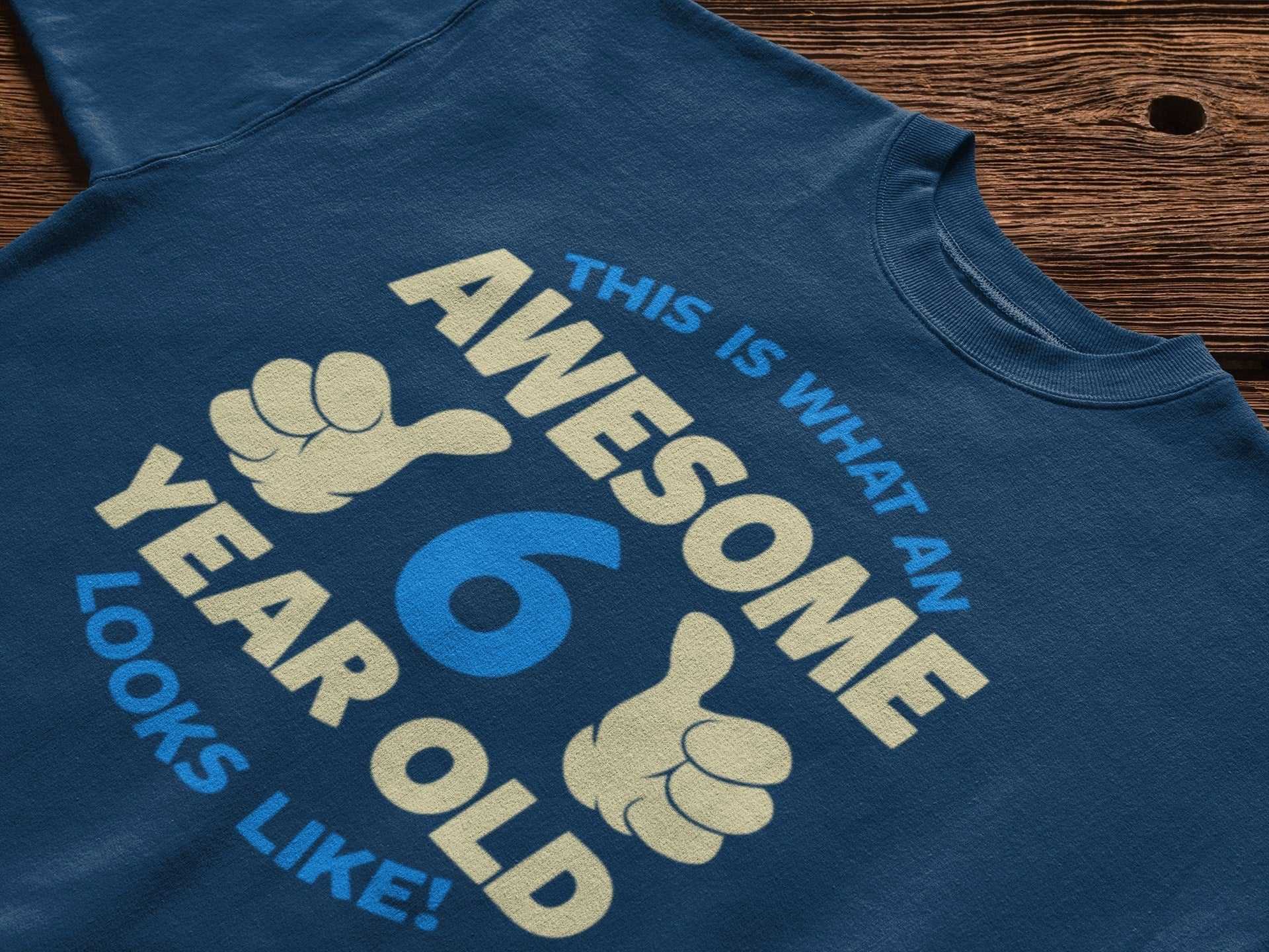 Personalised Boys 6th Birthday T-Shirt Awesome 6 Year Old NAME AND AGE ON BACK T-Shirt Gift