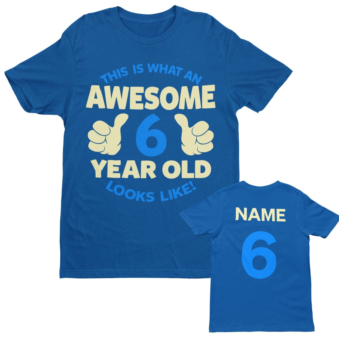 PERSONALISED Boys 6th BirthdayPERSONALISED Boys 6th Birthday T Shirt Awesome 6 Year Old NAME AND AGE