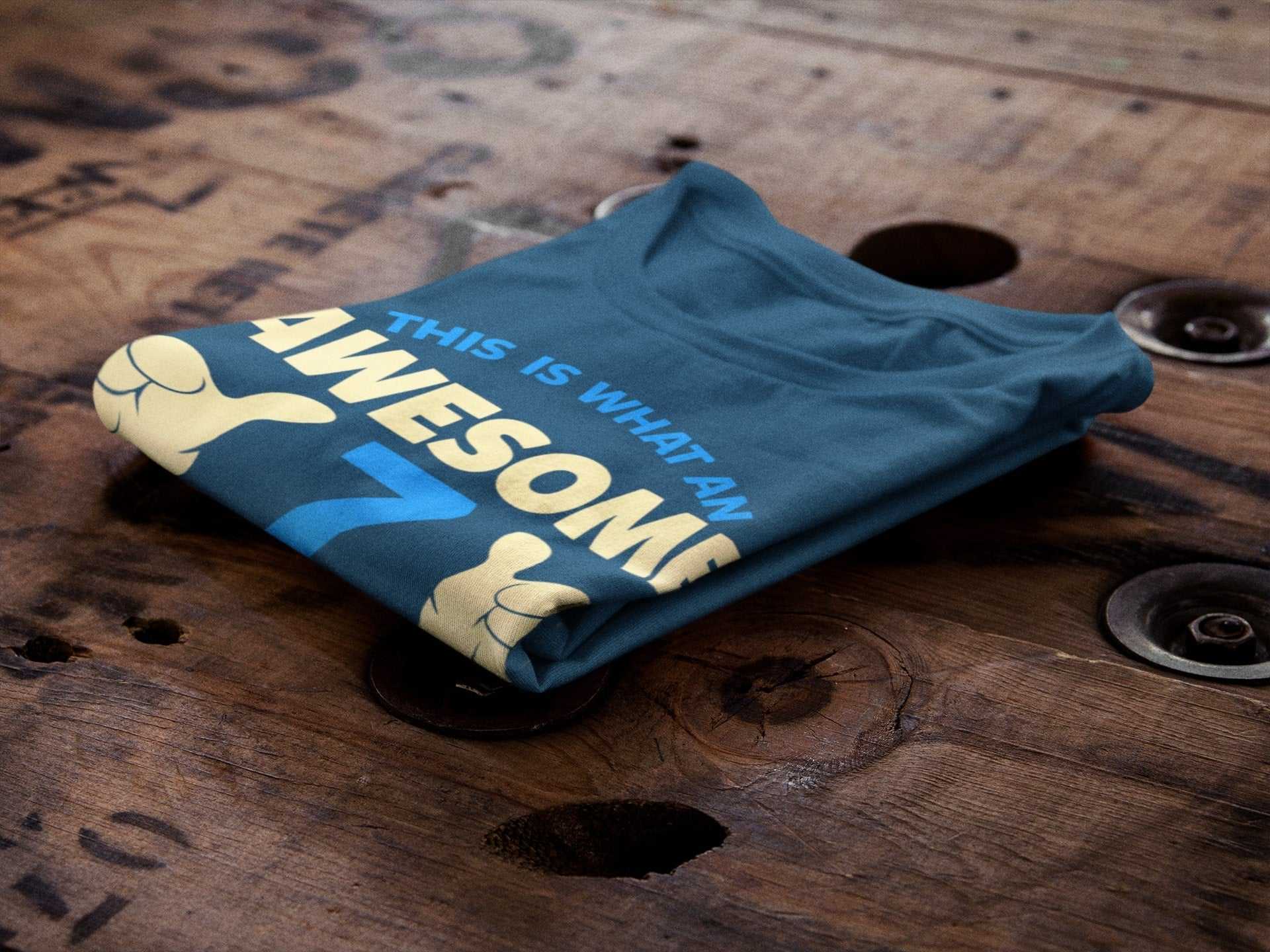 Personalised Boys 7th Birthday T-Shirt Awesome 7 Year Old NAME AND AGE ON BACK T-Shirt Gift
