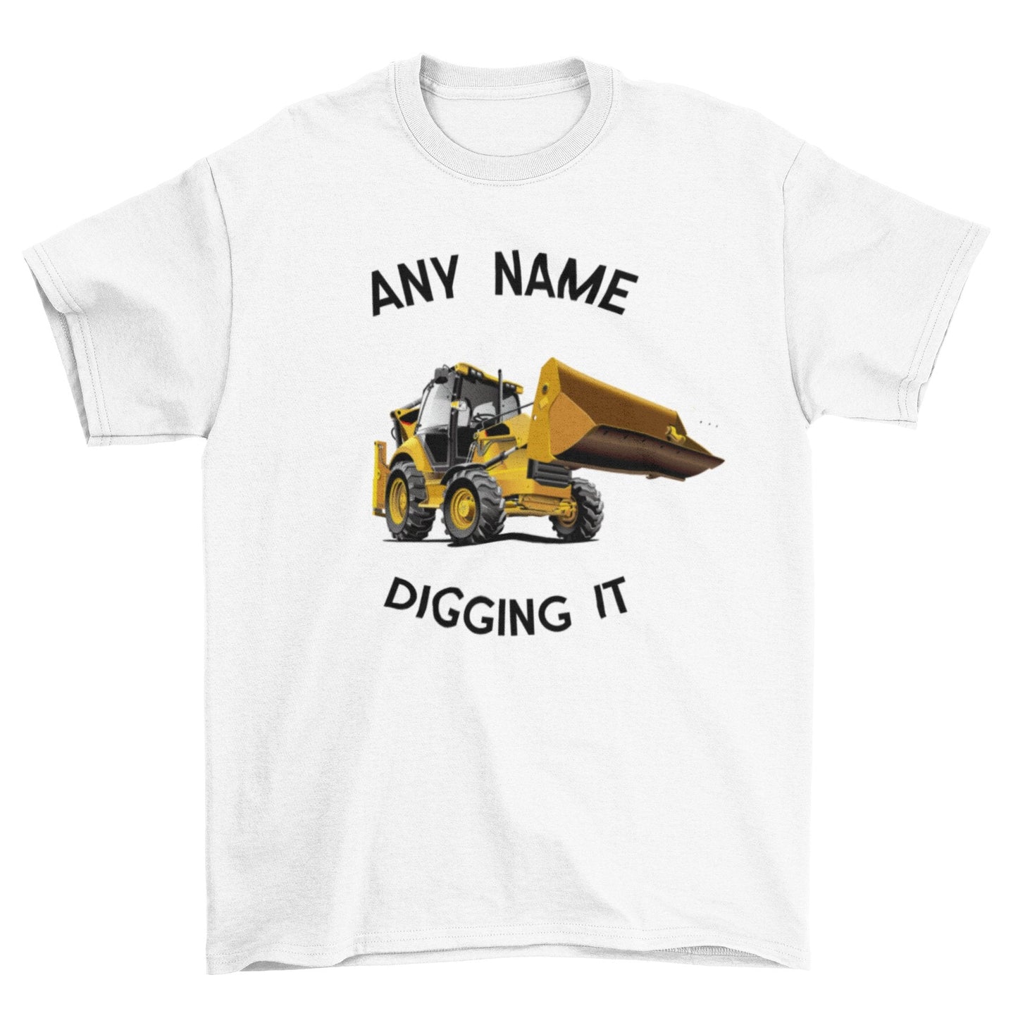 Personalised Boys Personalised Kids'' Digger T-Shirt Digging It With Your Childs Printed On Top T-Shirt