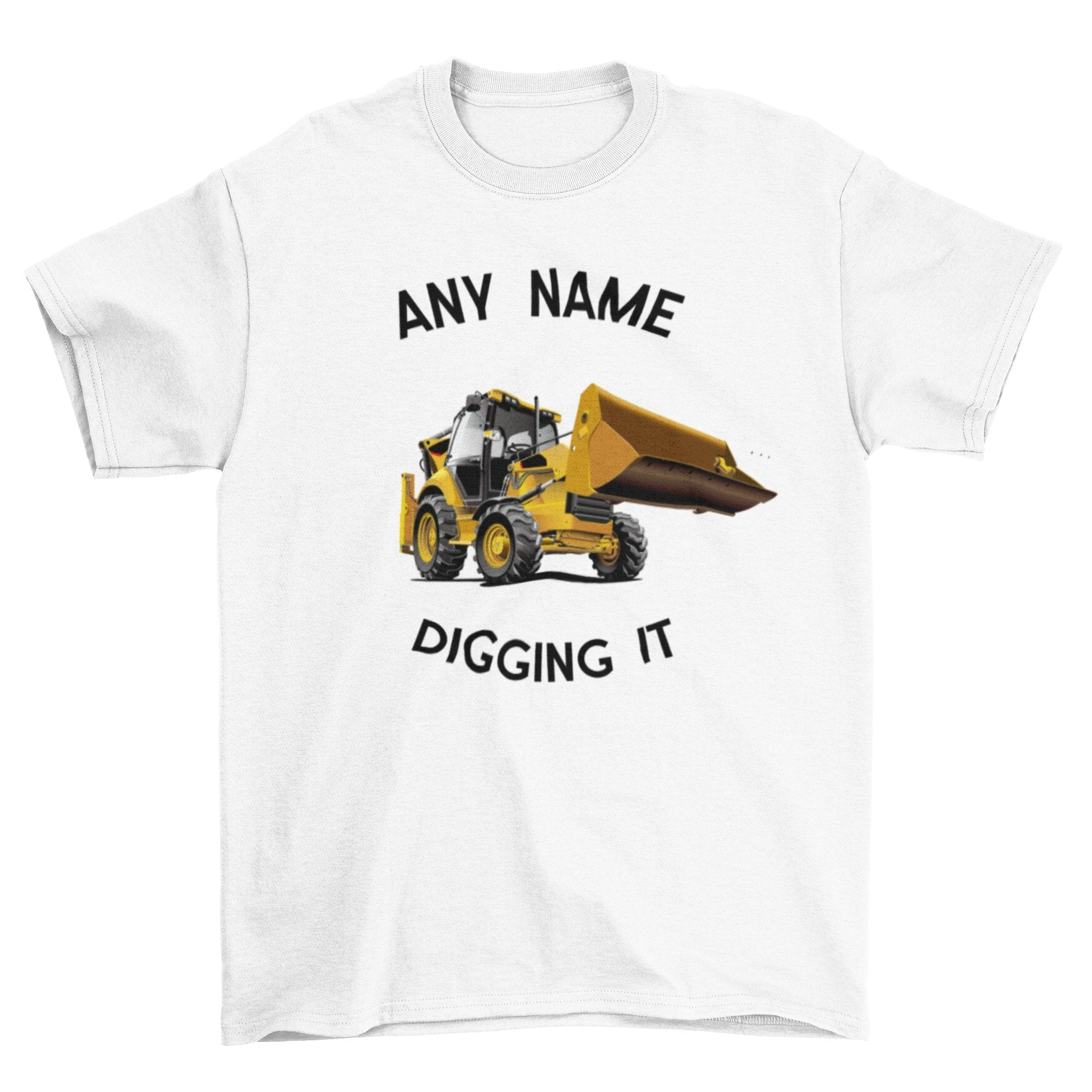 Personalised Boys Personalised Kids'' Digger T-Shirt Digging It With Your Childs Printed On Top T-Shirt