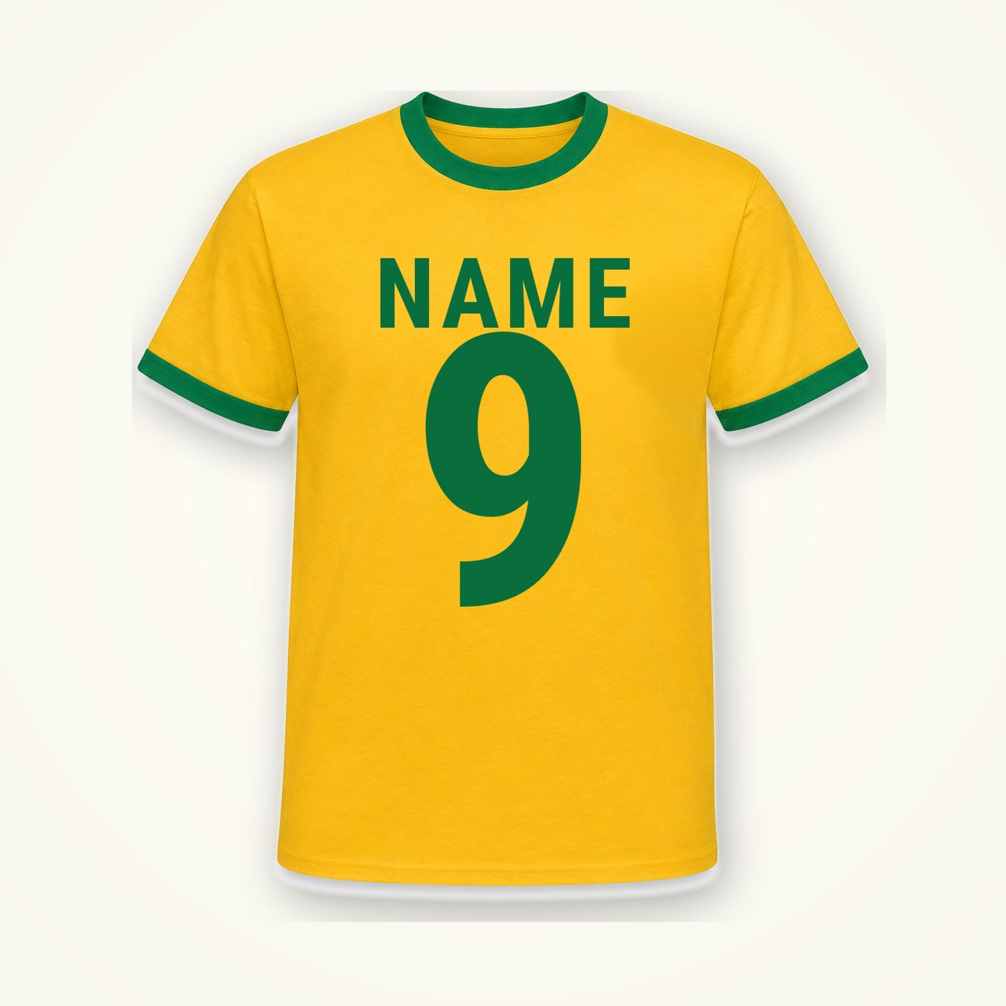 Personalised Brazil Country Ringer T-Shirt – Custom Name & Number Back Print