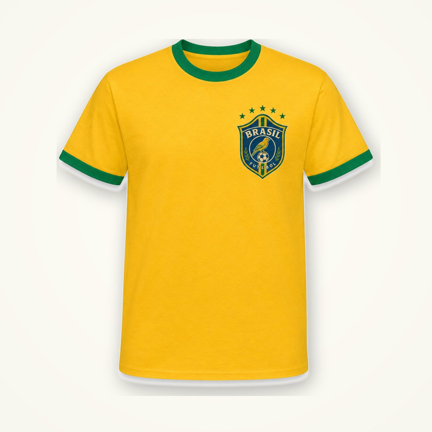 Personalised Brazil Country Ringer T-Shirt – Custom Name & Number Back Print