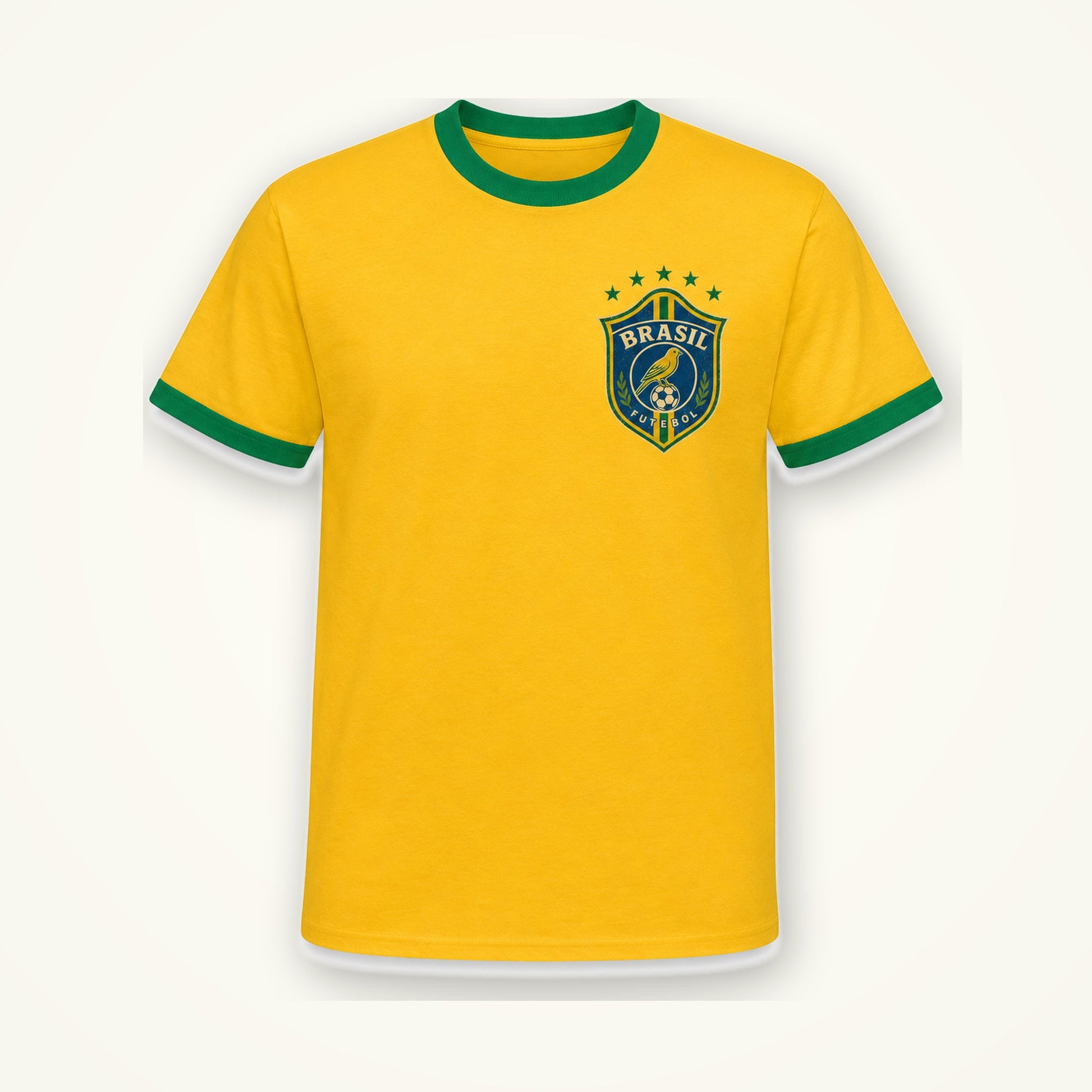 Personalised Brazil Country Ringer T-Shirt – Custom Name & Number Back Print