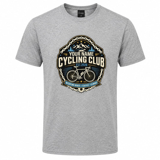 Personalised Cycling Club T-Shirt, Custom Name & Year Bicycle Rider T-Shirt, Cycling Gift for Men, Road Bike Club