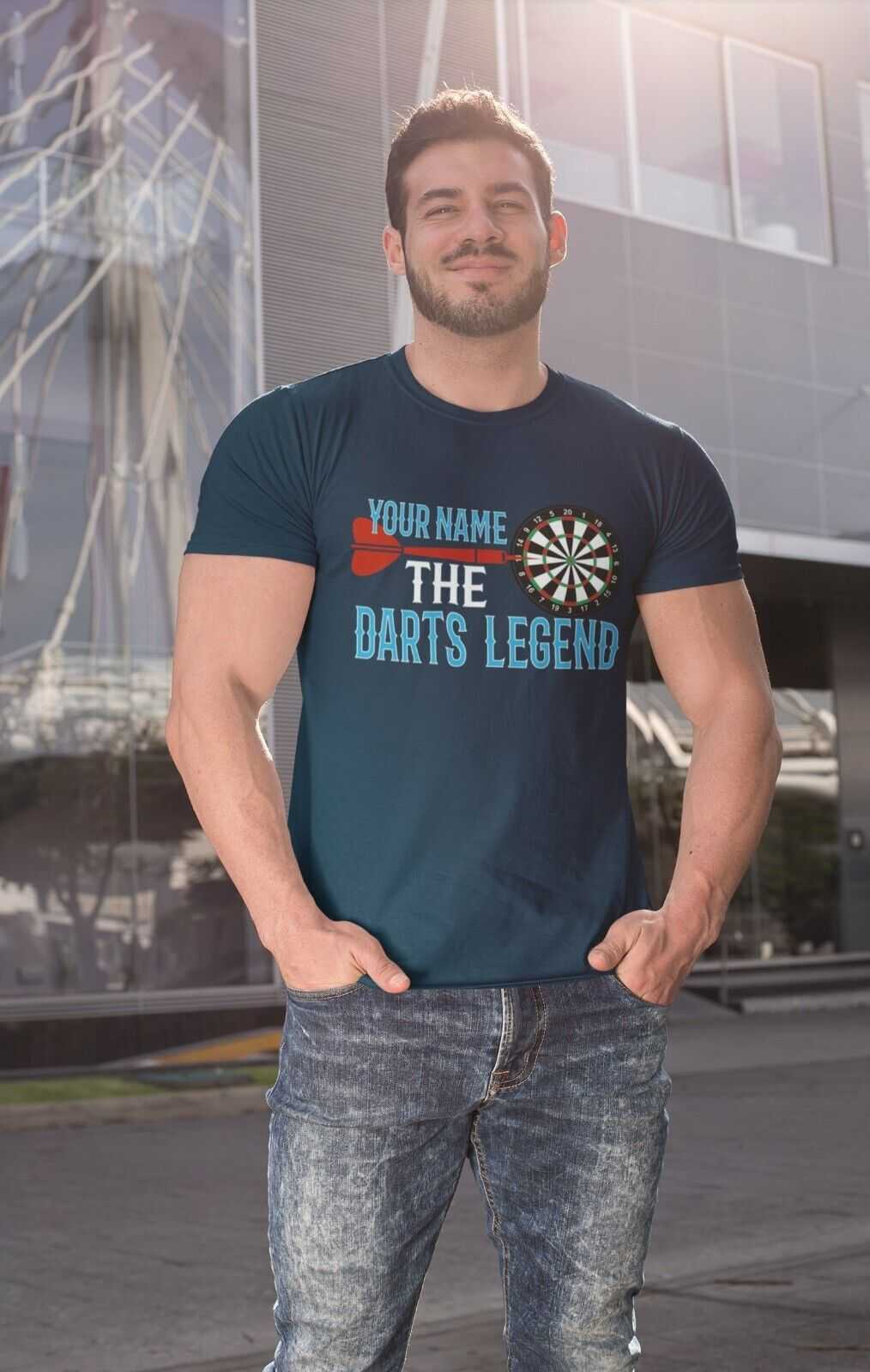 Personalised Darts T-Shirt YOUR NAME The DARTS LEGEND Gift Oche Player Pub T-Shirt