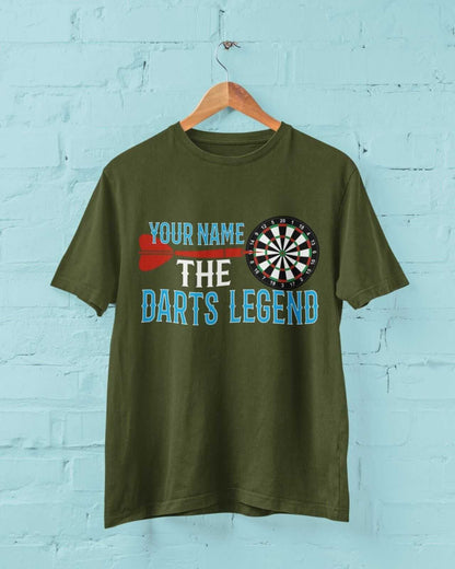 Personalised Darts T-Shirt YOUR NAME The DARTS LEGEND Gift Oche Player Pub T-Shirt