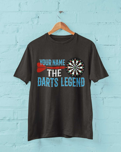 Personalised Darts T-Shirt YOUR NAME The DARTS LEGEND Gift Oche Player Pub T-Shirt