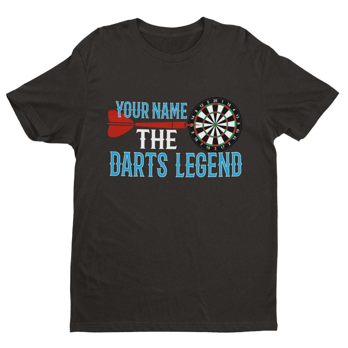 Personalised Darts T-Shirt YOUR NAME The DARTS LEGEND Gift Oche Player Pub T-Shirt