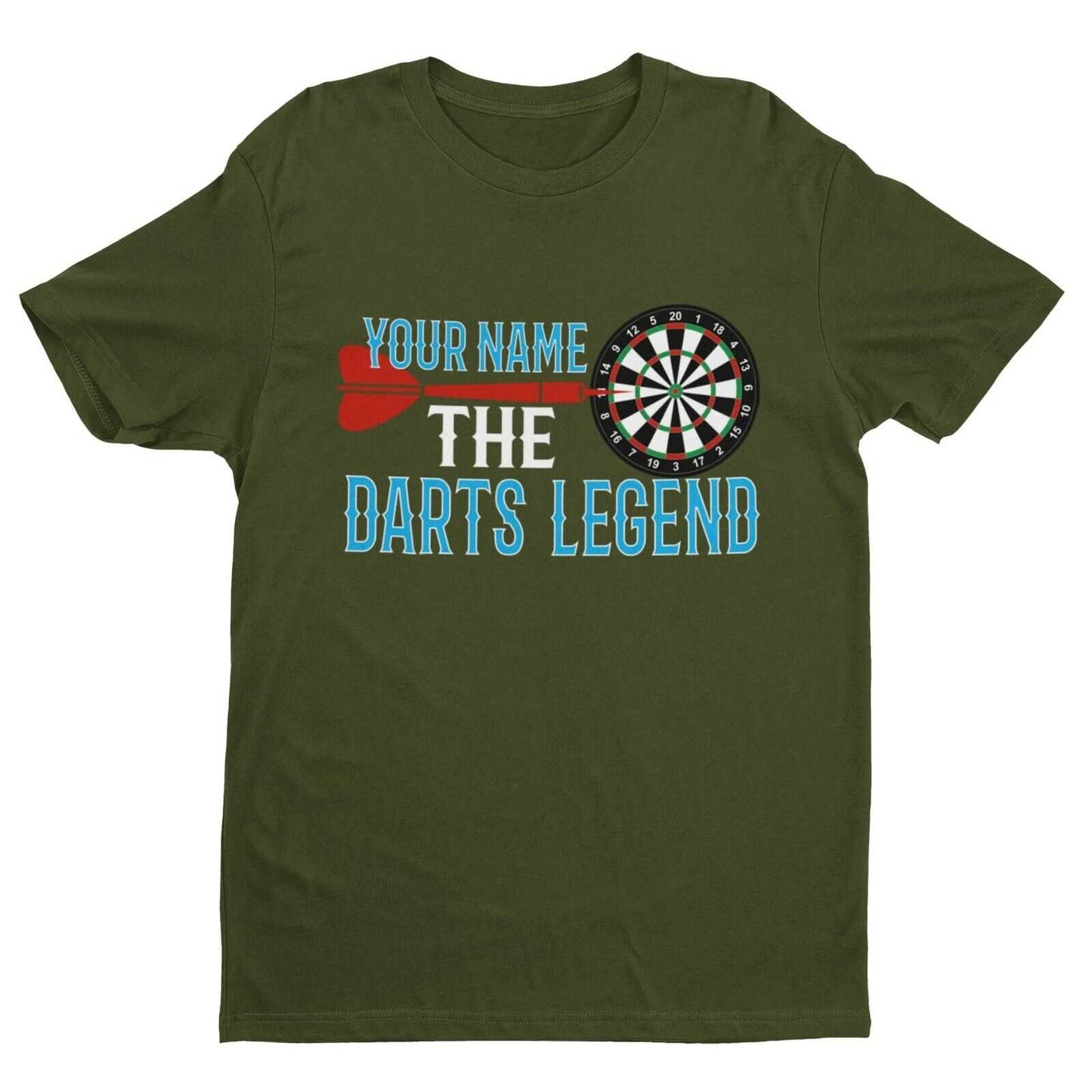 Personalised Darts T-Shirt YOUR NAME The DARTS LEGEND Gift Oche Player Pub T-Shirt