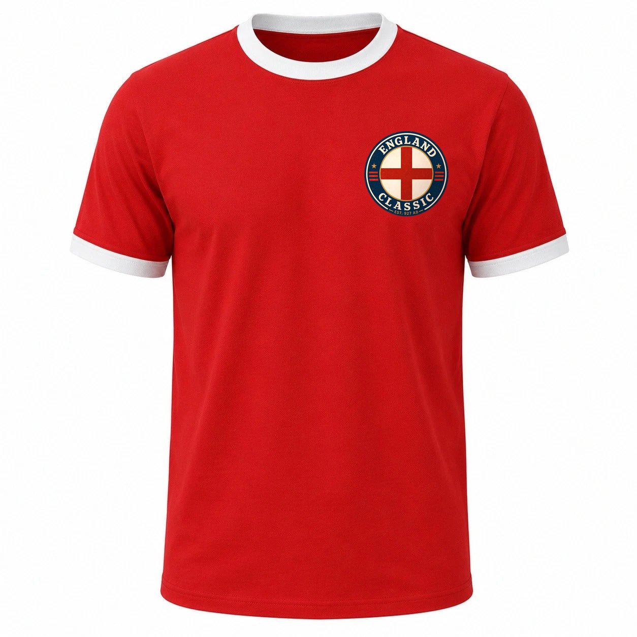 Personalised England Country Ringer T-Shirt – Custom Name & Number Back Print