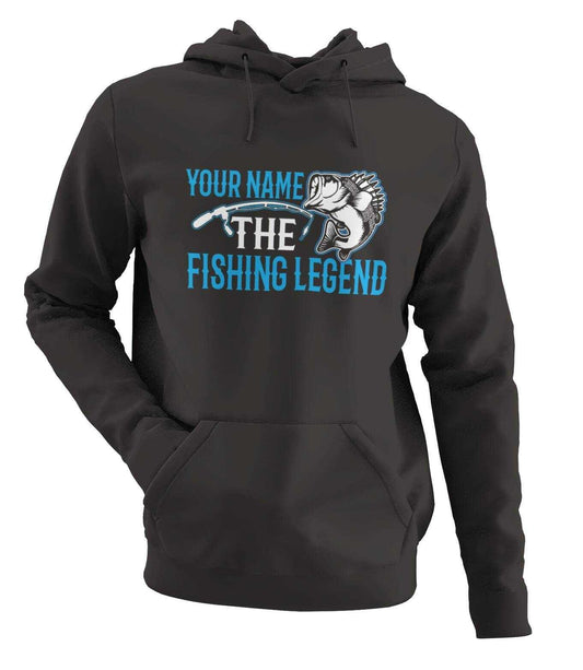Personalised Fishing Hoodie - Custom Name Funny Gift for Anglers UK