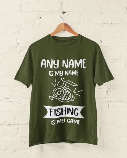 Personalised Fishing T-Shirt Any Name is My Name, Fishing is My Game Gift T-Shirt