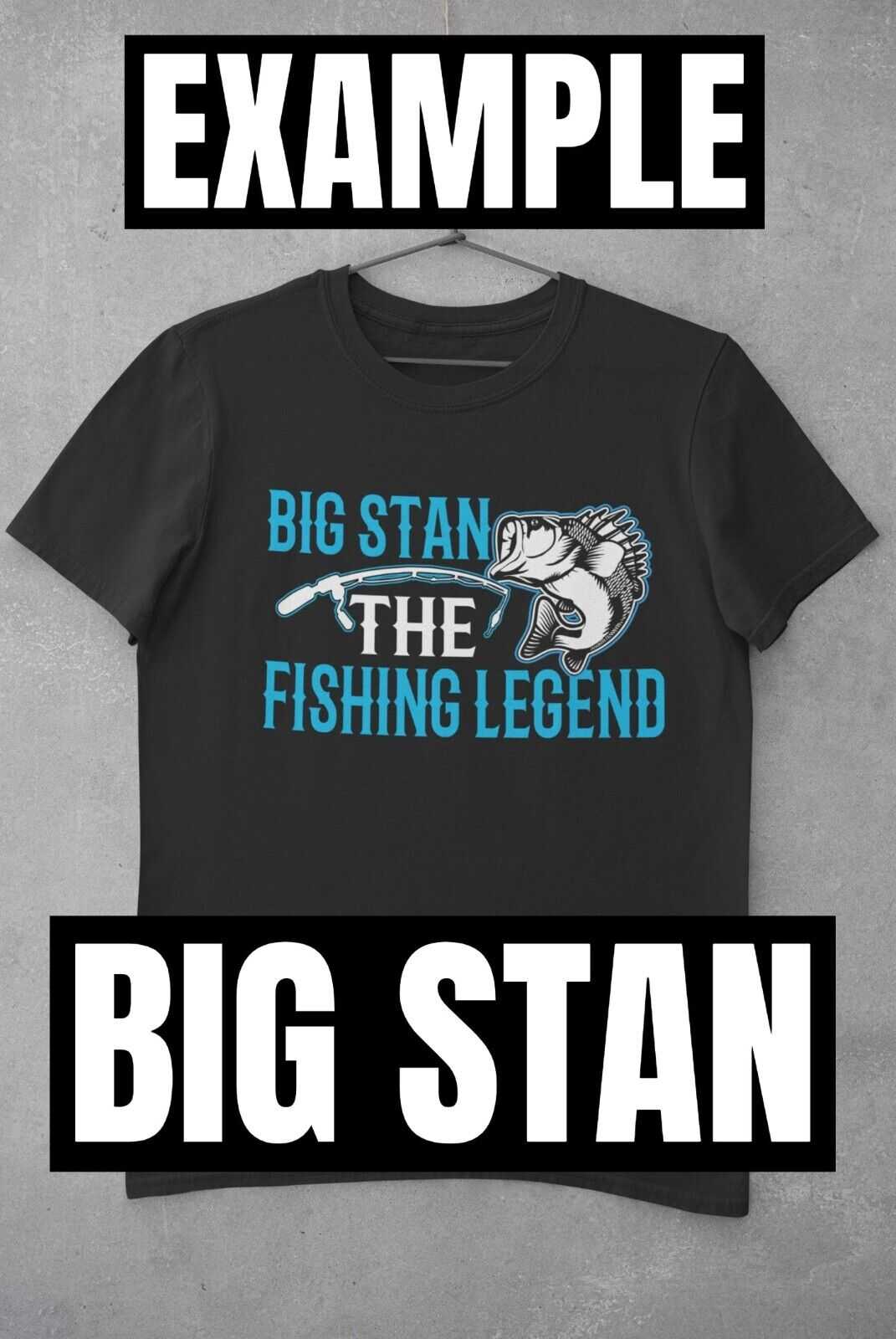 Personalised Fishing T-Shirt YOUR NAME The FISHING LEGEND Gift Dad Angler T-Shirt