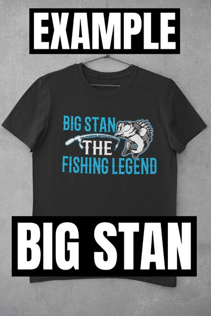 Personalised Fishing T-Shirt YOUR NAME The FISHING LEGEND Gift Dad Angler T-Shirt