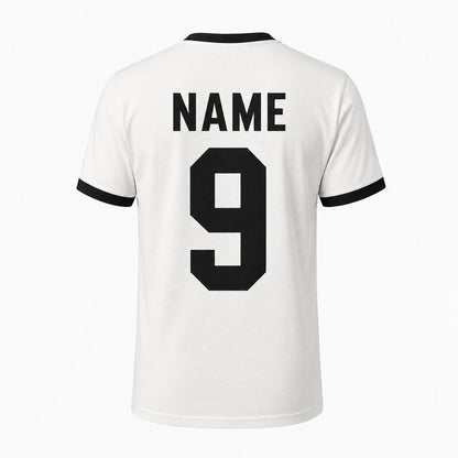Personalised Germany Country Ringer T-Shirt – Custom Name & Number Back Print