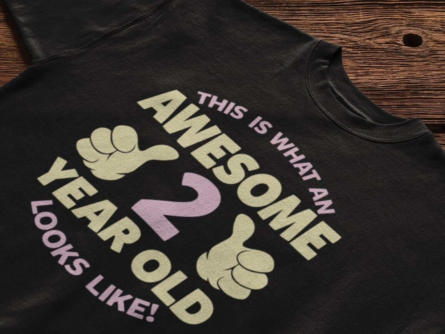 Personalised Girls 2nd Birthday T-Shirt Awesome 2 Year Old NAME AND AGE ON BACK T-Shirt Gift