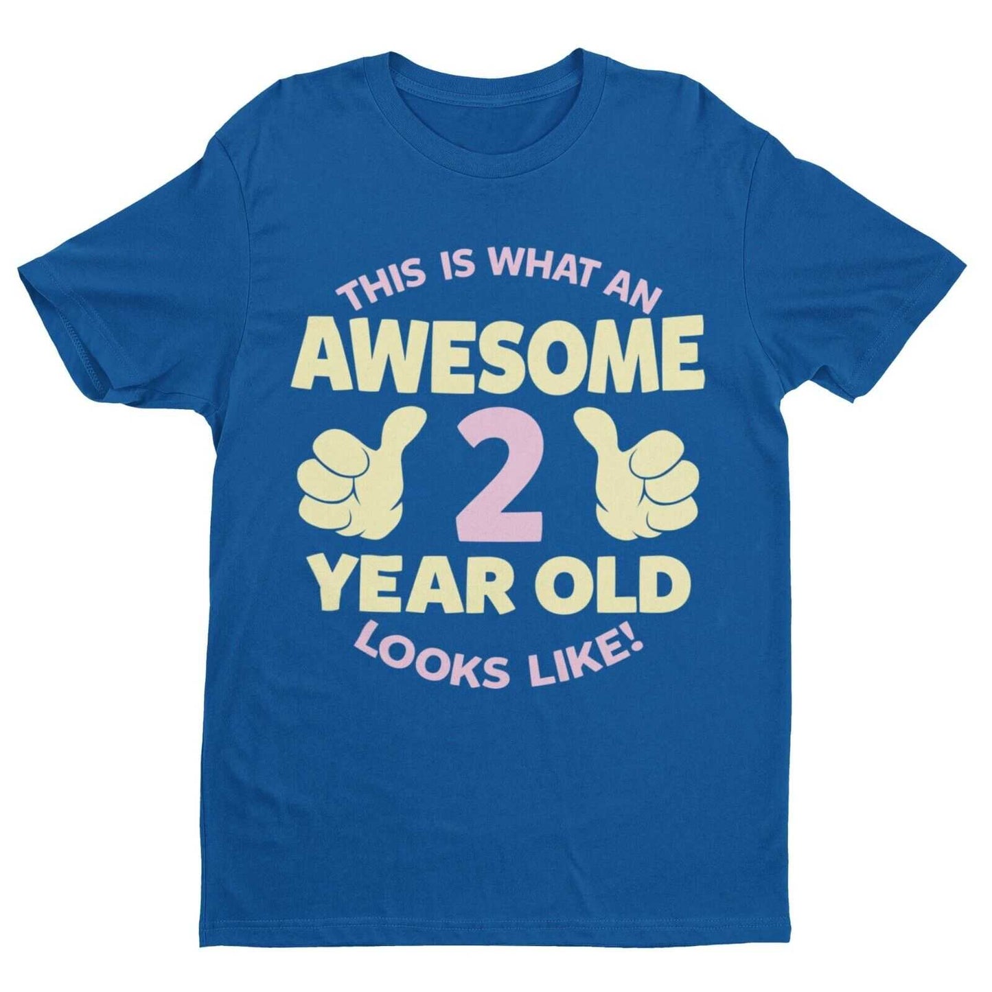 Personalised Girls 2nd Birthday T-Shirt Awesome 2 Year Old NAME AND AGE ON BACK T-Shirt Gift