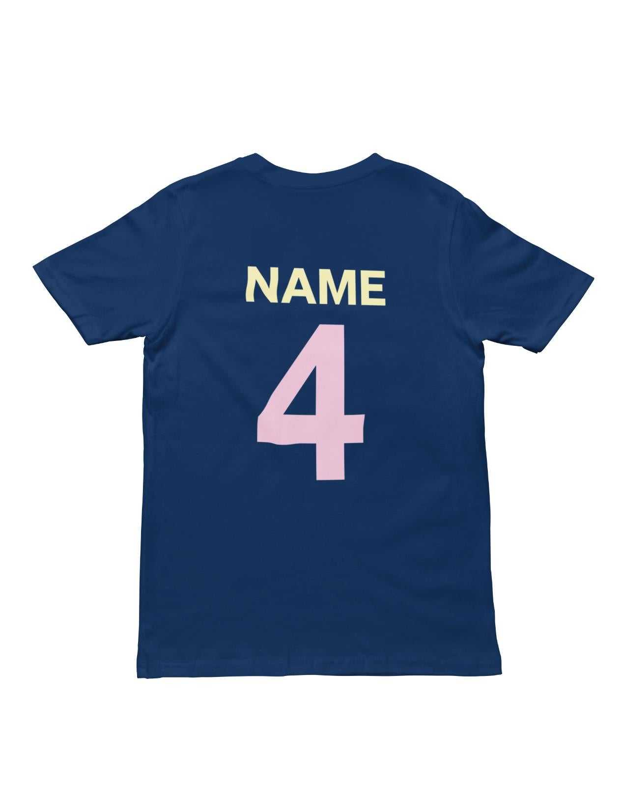 Personalised Girls' 4th Birthday T-Shirt - Name & Age, ordering and care information