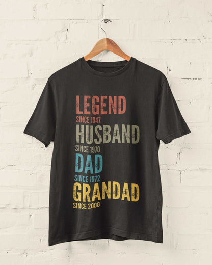 Personalised Grandad, Dad, Husband, Legend T-Shirt - Customisable Gift T-Shirt